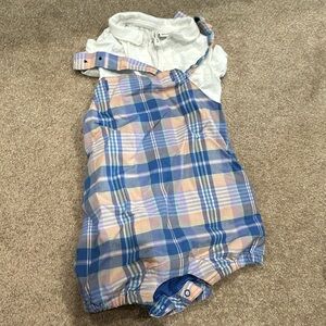 3-6 month onsie outfit with matching white polo